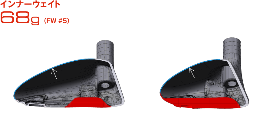 低重心ヘッド構造 インナーフェイト68g(FW #5)